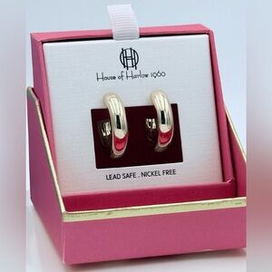 House of Harlow 1960 Gold Tone Hoop Earrings NWT